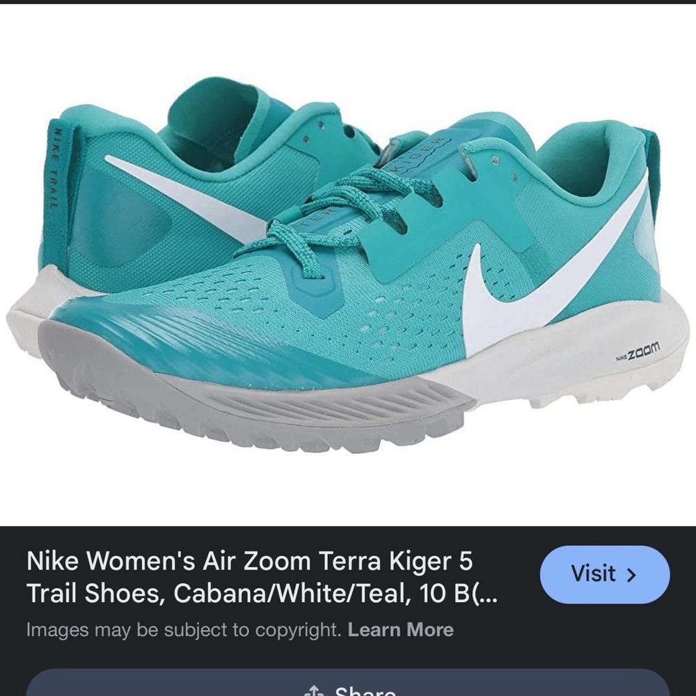 Nike Women's Air Zoom Terra Kiger 5
Trail Shoes, Cabana/White/Teal, US 7.5